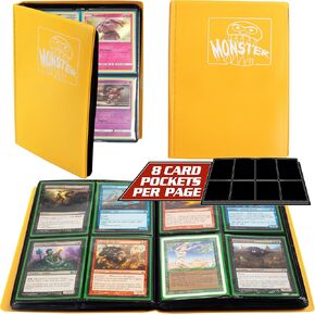 Monster Binder - 4 Pocket Trading Card Album - Matte Sunflower Orange - Holds 160 Yugioh, Magic, and Pokemon Cards