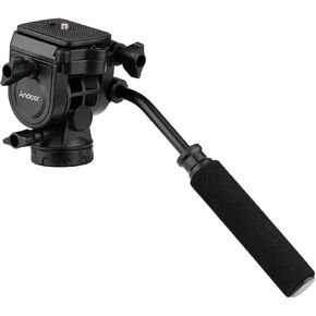 Andoer Fluid Hydraulic Ball Head Panoramic Photography Max.Load 5KG with Handle for 1/4 inch Screw Camera Camcorder and 3/8 inch Monopod Tripod
