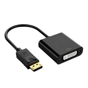 DisplayPort to DVI Cable Converter HD 1080p Male to Female Display Port DP to DVI Adapter for PC HDTV M>oni>tor Projector