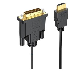 1.8M HDMI-Compatible to DVI Cable 1080P 3D DVI-D 24+1 Pin Adapter Cables Plated for Serries X P;S/5 P;S/4 TV BoxDVI(1m)