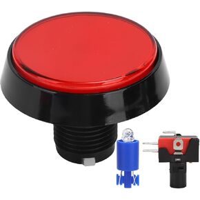 60mm Arcade Buttons, Big Round Plane Game Console Button with LED Lights, High Sensitivity, Fast Button Response, Push Button for Arcade Machine Video Games Console(Blue)
