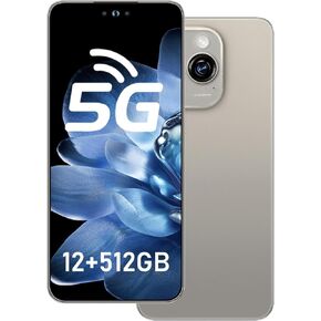 16 ProMa x Smartphone Unlocked Cell Phone, 6.99“ HD Screen5G Phone, 12+512GB Phone Unlocked, Android 13.0, 68+108MP Zoom Camera, Fingerprint Button Unlock-and take Photos (Grey)