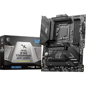 MSI MAG B760 Tomahawk WiFi DDR4 ATX Motherboard, 4X DDR4~128GB, 2X PCI-E x 16, 1x PCI-E x 1, 3X M.2, 4X SATA, 4X USB 3.2, 4X USB 2.0, 1x USB-C