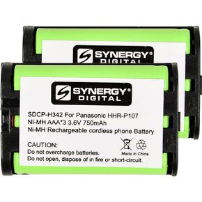 تعمل بطاريات الهاتف اللاسلكية الرقمية في Synergy ، على هاتف Panasonic KX-TG6071B اللاسلكي ، (Ni-MH ، 3.6V ، 750 مللي أمبير في الساعة) ، تتضمن حزمة التحرير والسرد: 2 × SDCP-H342 بطاريات