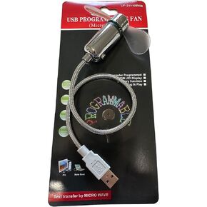 Xmania USB Portable Programmable Message Fan LED Multicolor Fan Flexible USB FAN for PC Laptop Notebook Desktops Stainless Steel USB Fan, medium, White