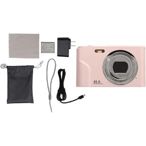48MP 16X Zoom 1080P HD Mini Compact Camera with IPS Display (Fairy Pink)