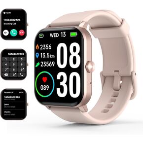 Smart Watch(Answer/Make Call), 1.85'' HD Smartwatch for Men Women, 2025 Fitness Tracker with 100+ Sport Modes, Heart/Sleep Monitor/Pedometer IP68 Waterproof Fitness Watch for Android iOS Rose Gold