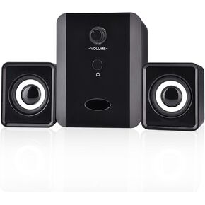 مكبرات الصوت المحيطة بالكمبيوتر Mini Multimedia Seeper مع مشغل موسيقى Stereo Wired Wired للموسيقى والأفلام والألعاب لأجهزة الكمبيوتر وأجهزة الكمبيوتر المحمولة وأقراص الفيديو الرقمية وأجهزة التلفزيون والأجهزة اللوحية الأسود