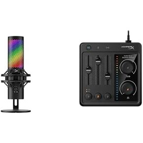 HyperX 【セット買い】 QuadCast 2 S コンデンサーマイク USBマイク RGBライティング ブラック テレワーク/ストリーマー/コンテンツクリエーター/ゲーマー向け PC Mac メーカー保証2年間 9A273AA Audio Mixer オーディオインターフェイス 音声入力3チャンネル USB接続 配信 ストリーマー 73C12AA