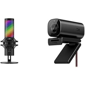 HyperX 【セット買い】 QuadCast 2 S コンデンサーマイク USBマイク RGBライティング ブラック テレワーク/ストリーマー/コンテンツクリエーター/ゲーマー向け PC Mac メーカー保証2年間 Vision S ウェブカメラ 4K 2160p/30fps 8MP Sony製Starvisセンサー搭載 90度視野角 オートフォーカス 配信/ビデオ会議