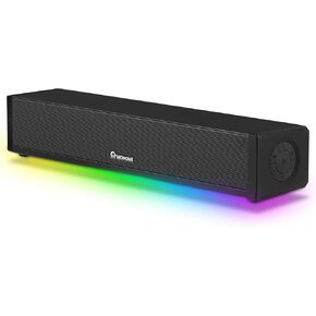 Wohome 2.1 Computer Speakers for Desktop PC, Bluetooth 5.3 Computer Sound Bar, 7 RGB Light Modes, DC Powered Laptop Speakers with 3.5mm AUX-in/USB Connected for Game, Music and Movie