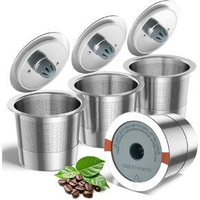 RETHONE Reusable K Cup for Keurig: Stainless Steel K Cup Coffee Pods Compatible with Keurig 1.0 & 2.0 Coffee Makers Machine, BPA-Free Refillable Coffee Filters with Tight Seal, Easy to Clean (4 Pack)
