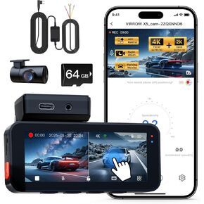 Dash Cam Front and Rear with 11.5ft Hardwire Kit