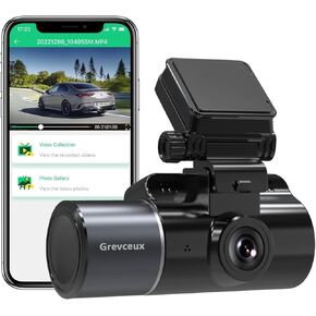 3 Channel Dash Cam with WiFi Function, Starvis Night Vision, 2K+1080P+1080P, Loop Recording with SD Card Included, 24 Hours Parking Mode and APP Control