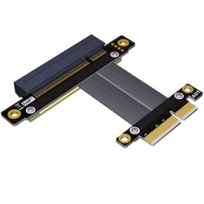 ADT-Link PCI Express 4.0/3.0 X4 Male to X8 Female PCI-E X4 to X8 Slot Turn 90 Degree Upright Right Angle Extension Cables (20cm, R28SL-TL 4.0)