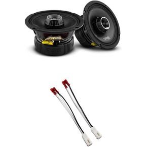 DS18 2X 6.5 Water Resistant PRO Midrange Speakers Built in Bullet Tweeter & Speaker Wire Connector - 450W Max 225W RMS 4 Ohm - Effortless Installation Compatible with Jeep Wrangler/Chrysler/Dodge