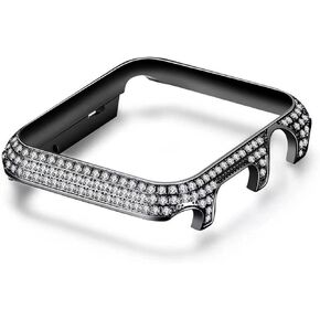 حالة الماس المعدني متوافق مع Apple Watch 654se 44mm 40mm Crystal Diamond Protection Case متوافق مع Iwatch 3 42mm 38mm مقاوم المقاوم للصدأ حالة مراقبة