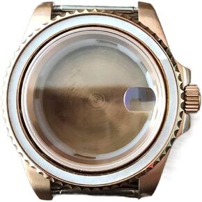 Watch PVD Rose Gold 40mm Stainless Steel Case Sapphire Glass Unidirectional Rotation With Sound Component 8215, 2813 Movement watch case