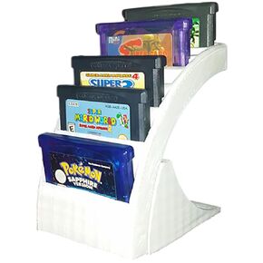 Spiral Cartridge Display Stand for Nintendo Game Boy/Game Boy Advance/GB/GBC, Arched 7-Slot Game Card Organizer Rack, Cart Tray Storage Accessory Holder