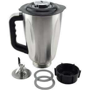 6-Cup Stainless Steel Jar 6-Piece Replacement Set compatible with Oster Osterizer Blenders