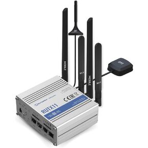 Teltonika RUTX11100400 Model RUTX11 Industrial Cellular Router; 4G LTE CAT 6; Dual SIM; WI-FI and BT; Compatible with All US Operators
