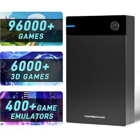 Kinhank 12tb Retro Game Hard Drive with 96000+ Games, Retro Game Consoles Compatible with 400+ Emulators, 6000+3D Games, Portable Game Hard Drive Disk Compatible with Win 7/8/10/11
