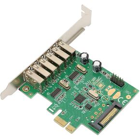 6 Port USB PCI Express Card with 480Mbps Transfer Rate for Win Vista 7/8/ 10 Users