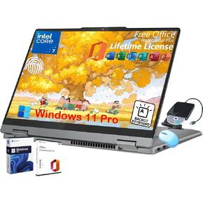 Lenovo Ideapad Flex 5i 2-in-1 Touchscreen Laptop - w/Lifetime Office, Intel 7 150U CPU, 14" 16:10 1920 x 1200 Display, Fingerprint, Backlit KB, Win 11 Pro & External DVD Drive(16GB RAM, 1TB SSD)