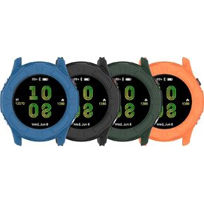 Compatible with Garmin Forerunner 255 Case Soft Anti-Scratch Bumper TPU Shock-Proof Bezel Protective Shell Protector Cover for Garmin Forerunner 255 Watch Cover (Black&Black)