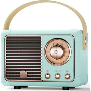 Retro Bluetooth Speakers Birthday Gifts for Girls Small Cute Pink Portable Wireless Speaker Gift Ideas for Women,Her,Girls,Wife Old School Speaker Vintage Aesthetic Decor for Bedroom,Office(Pink)