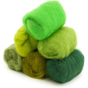 Woolbuddy Needle Felting Wool Roving Bag,Beautiful Roving Wool, Handmade Sheepwool, Zero Waste Kit, for Needle Felting Beginner and Adult, Wet Felting, Felting Supplies and Felting Soap (Red Orange) in Kuwait