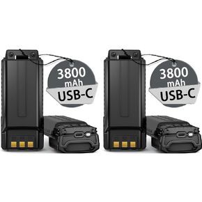 Baofeng UV-5R بطارية تكبير USB-C قابلة لإعادة الشحن 3800mAh BL-5 لـ Walkie Talkie BF-F8HP UV-5X3 RD-5R UV-5RTP Type-C من إكسسوارات الراديو (BL-5L Baofeng Battery)