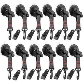 Maitys 24 PCS أكواب شفط ثقيلة مع السنانير ، أكواب الشفط القوية مرساة القنب مقاطع مقاطع خيمة مقاطع مقاطع ربط ملحقات التخييم للسيارة لقوارب RV المظلة النافذة الزجاجية