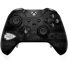 Skinit Decal Gaming Skin Compatible with Xbox One Elite Controller - Officially Licensed NFL Kansas City Chiefs Black & White Design