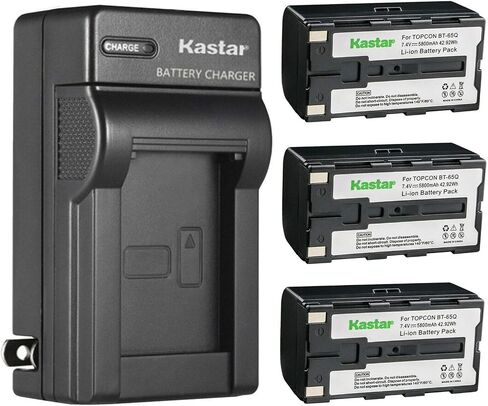 Kastar AC Wall Battery Charger Replacement for Topcon BT-61Q BT-62Q BT-65Q BT-66Q GMS-2 Topcon Survey Instrument FC-200 FC-2200 FC-2500 GPT-7000i GTS-750 GTS-751 GPT-7500 Total Stations in Saudi Arabia