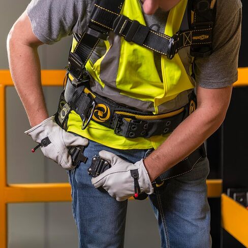 Guardian 21035 Cyclone Construction Harness with QC Chest/QC Leg/TB Waist Belt/Side D-Rings, Black/Yellow in Saudi Arabia
