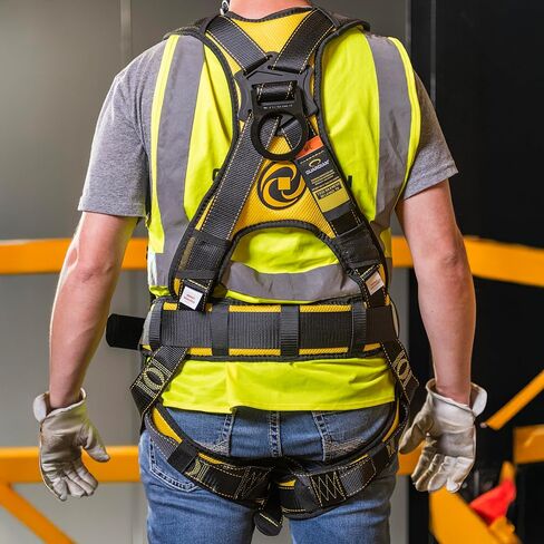 Guardian 21035 Cyclone Construction Harness with QC Chest/QC Leg/TB Waist Belt/Side D-Rings, Black/Yellow in Saudi Arabia