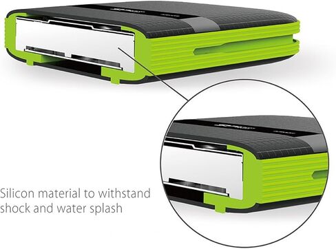 Silicon Power 1TB Armor A60 Shockproof Portable Hard Drive - USB3.0 - Black/Green Edition in Saudi Arabia