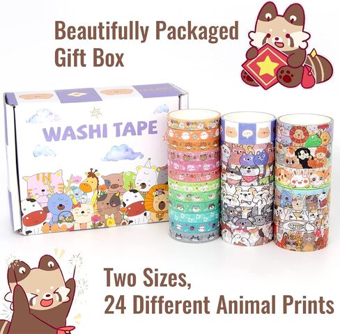 WAPETASHI 50 Rolls Washi Tape Set, Silver Cute Washi Tape for Scrapbooking, Bullet Journal, Planner, Gift, Rainbow Masking Decorative Tape for Kids in Kuwait