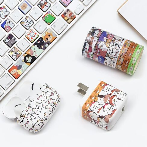 WAPETASHI 50 Rolls Washi Tape Set, Silver Cute Washi Tape for Scrapbooking, Bullet Journal, Planner, Gift, Rainbow Masking Decorative Tape for Kids in Kuwait