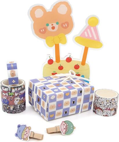 WAPETASHI 50 Rolls Washi Tape Set, Silver Cute Washi Tape for Scrapbooking, Bullet Journal, Planner, Gift, Rainbow Masking Decorative Tape for Kids in Kuwait