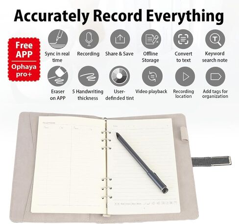 FOSA Digital Smart Pen Notebook Set, Real Time Sync OCR Text Recognition 5.0 for Android Phones Tablets, with Offline Storage Video Playback (Blue) in Saudi Arabia