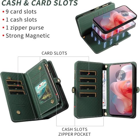Asuwish Phone Case for Motorola Moto G Power 5G 2024 Zipper Wallet Detachable Cell Cover with Tempered Glass Screen Protector Crossbody Lanyard Strap Flip Card Holder Slot G5 Women Men Girls White in Kuwait