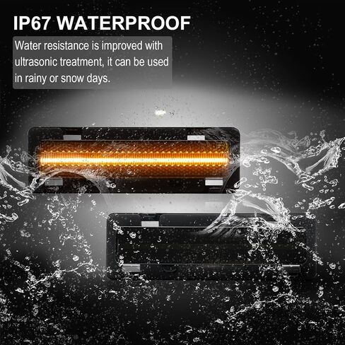 R&F Auto 4 قطع مصابيح LED للعدسات المدخنة متوافقة مع كامارو 2010 2011 2012 2013 2014 2015 عاكسات مصابيح جانبية للسائق، كهرمان أمامي وخلفي أحمر للسائق والراكب in Saudi Arabia