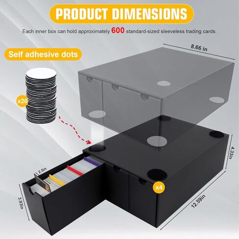 صندوق تخزين بطاقات التداول، يتضمن صناديق من 12 إلى 600 قطعة و48 فواصل بطاقات، وأكثر من 12000 منظم بطاقات تداول لألعاب البطاقات القابلة للتجميع، لـ TCG، وYuGiOh، وMTG، وPTCG، وبطاقات البيسبول، مع ملصقات وأشرطة in Kuwait