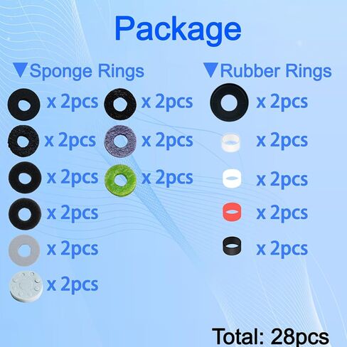 28 Pcs Precision Rings, Aim Assist Target Motion Control, 14 Different Strengths Joystick Protector Compatible with Playstation 4 PS4, PS5, Xbox One, Series X, Switch Pro, Scuf Controller Grips (All) in Kuwait