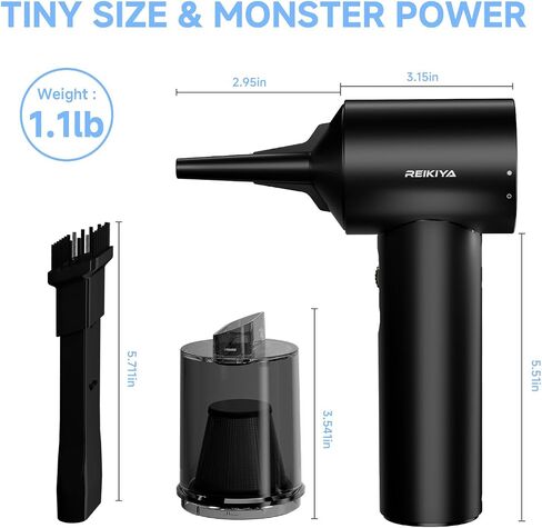 Computer Keyboard Cleaner Portable Vacuum and Compressed Air Duster Black in Saudi Arabia