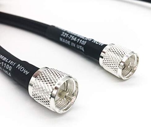 Times Microwave Low Coaxial Cable - LMR-400/LMR400-1 Foot - UHF-Male to UHF-Male (PL259) Connectors - Extension/Patch Cable for Ham/CB/Two-Way/Handheld/WiFi Radios, Transmitters in Kuwait