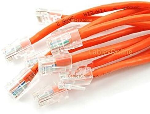 CablesOnline, 10-Pack 6in Assembly Cat5e Ethernet Non-Boot RJ45 Network Cable, Orange, U-000NOR-10 in Kuwait