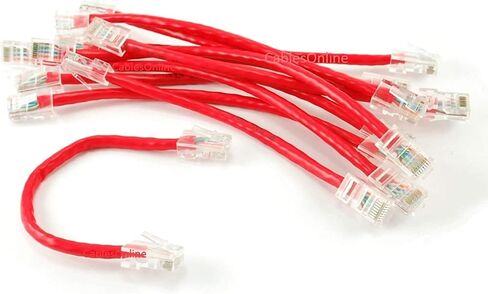 CablesOnline, 10-Pack 6in Assembly Cat5e Ethernet Non-Boot RJ45 Network Cable, Orange, U-000NOR-10 in Kuwait